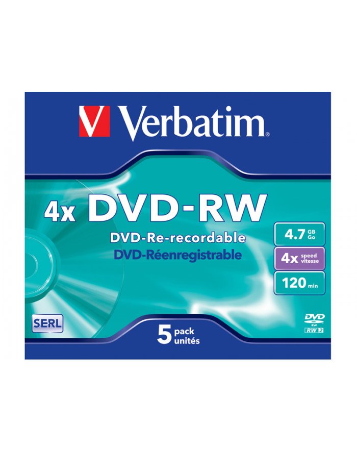 DVD-RW Verbatim 43285 (4 7GB; 4x; 5szt.; Jewel Case) główny