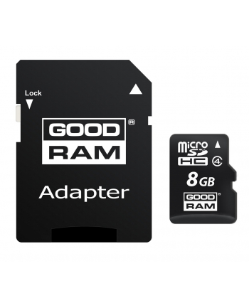 KARTA PAMI臉CI 8GB SecureDigital Micro SDHC Class 4 Slim Retail Pack + adapter