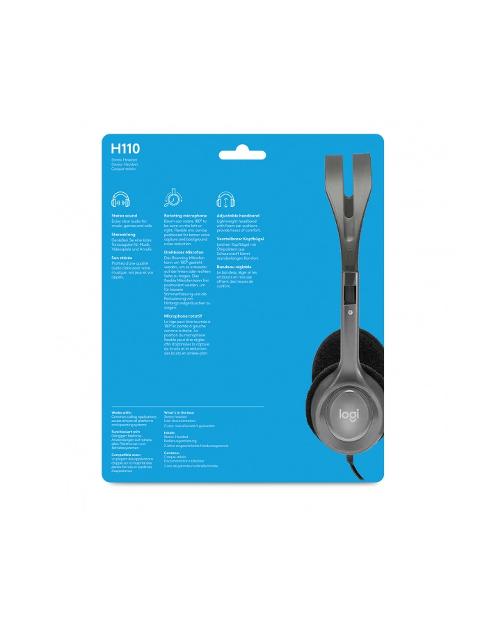 Słuchawki Logitech Stereo Headset H110 główny