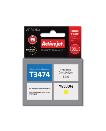 Tusz Activejet AE-34YNX (zamiennik Epson 34XL T3474; Supreme; 14 ml; żółty)