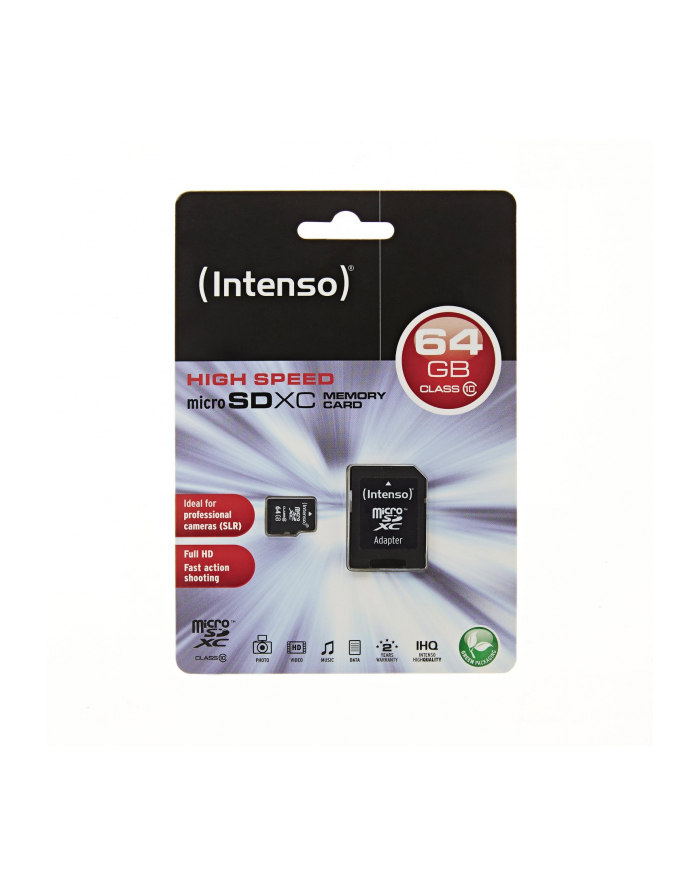 Karta pamięci z adapterem INTENSO  3413490 (64GB; Class 10; Adapter) główny