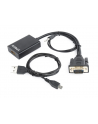 Adapter GEMBIRD A-VGA-HDMI-01 (HDMI F - D-Sub (VGA)  Jack stereo 3 5 mm  USB 2.0 M; 0 15m; kolor czarny) - nr 10