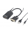 Adapter GEMBIRD A-VGA-HDMI-01 (HDMI F - D-Sub (VGA)  Jack stereo 3 5 mm  USB 2.0 M; 0 15m; kolor czarny) - nr 12