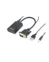 Adapter GEMBIRD A-VGA-HDMI-01 (HDMI F - D-Sub (VGA)  Jack stereo 3 5 mm  USB 2.0 M; 0 15m; kolor czarny) - nr 19