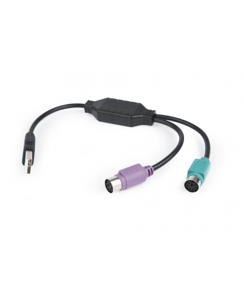 Adapter GEMBIRD UAPS12-BK (USB M - 2x PS/2 F; 0 30m; kolor czarny)