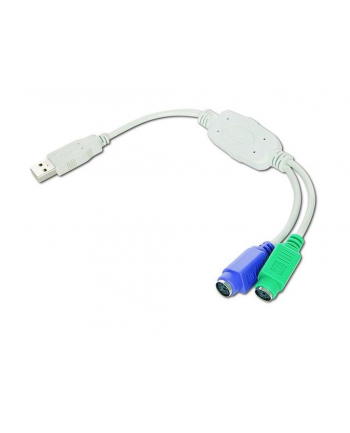 Adapter GEMBIRD UAPS12 (USB M - 2x PS/2 F; 0 50m; kolor biały)