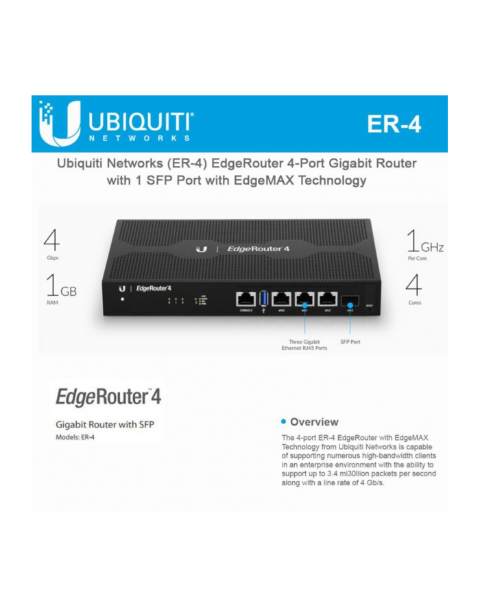 Ubiquiti ER-4 4-PORT GIGABIT ROUTER WITH 1 SFP PORT główny