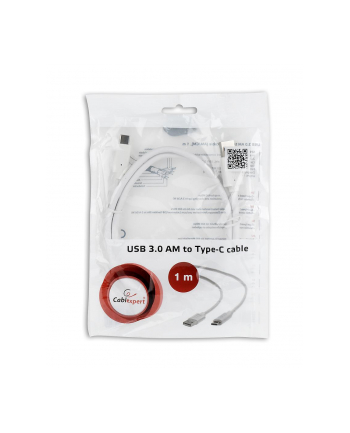 Kabel GEMBIRD CCP-USB3-AMCM-1M-W (USB 3.0 typu C M - USB 3.0 M; 1m; kolor biały)
