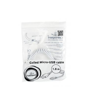 Kabel GEMBIRD CC-mUSB2C-AMBM-6-W (USB 2.0 typu A M - Micro USB M; 1 8m; kolor biały)