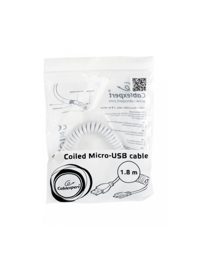 Kabel GEMBIRD CC-mUSB2C-AMBM-6-W (USB 2.0 typu A M - Micro USB M; 1 8m; kolor biały) główny