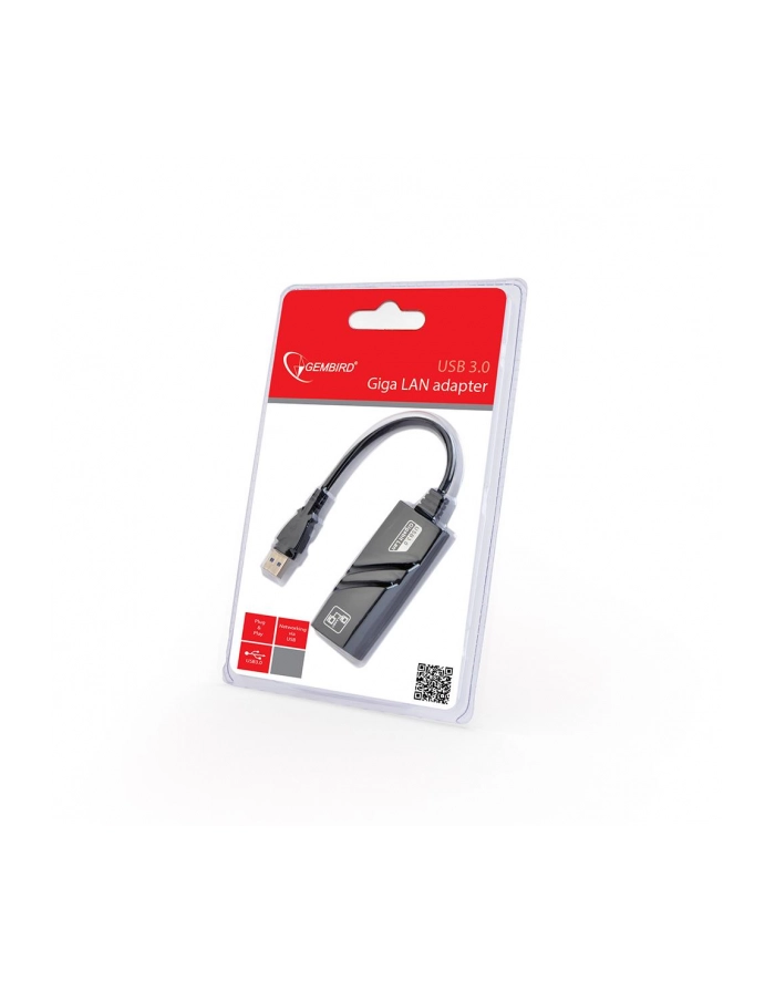 Adapter GEMBIRD NIC-U3-02 (USB 3.0 M - RJ45 F; kolor czarny) główny