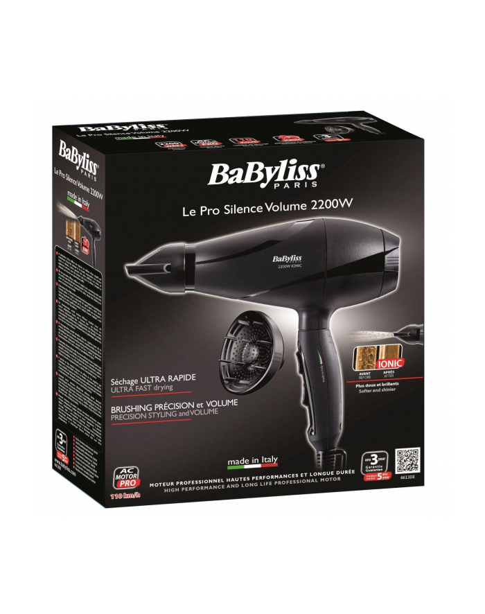 Babyliss 6613DE Suszarka Babyliss Pro Silence 6613DE 2200W kolor czarny 3030050131130 Niskie ceny www s.pl