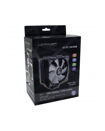 Chłodzenie CPU LC-POWER  LC-CC-120-RGB (AM2  AM2+  AM3  AM3+  AM4  FM1  FM2  LGA 1150  LGA 1151  LGA 1155  LGA 1156  LGA 1366  LGA 2011  LGA 2011-3  LGA 2066  LGA 775)