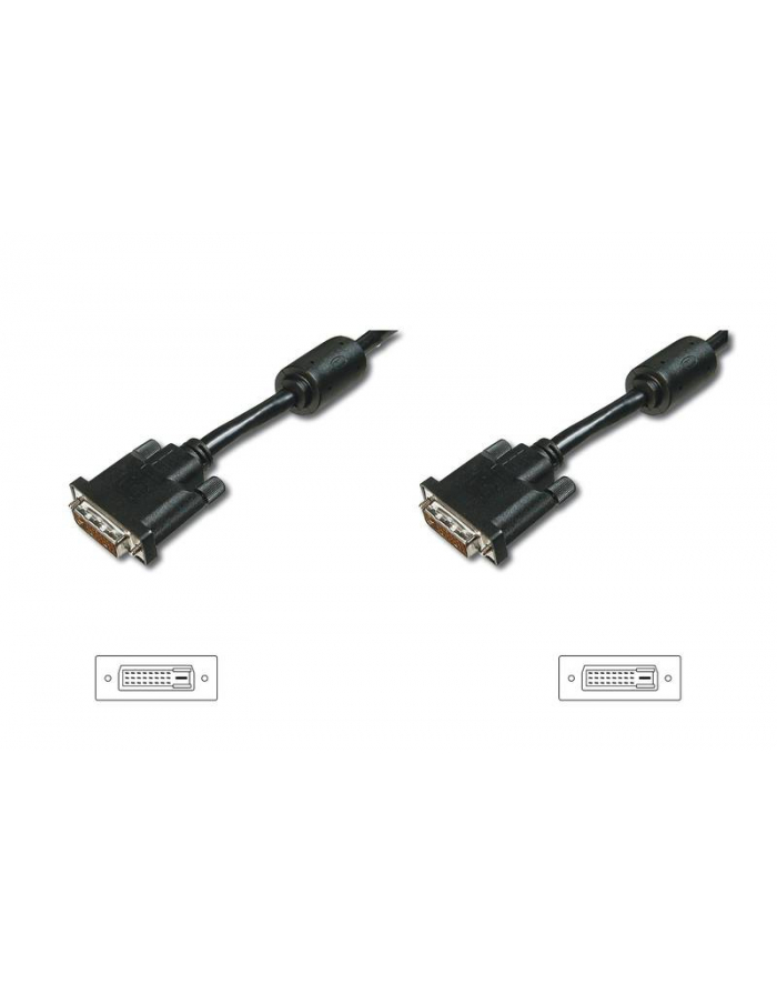 Kabel DIGITUS DK-320100-020-S (DVI M - DVI M; 2m; kolor czarny) główny