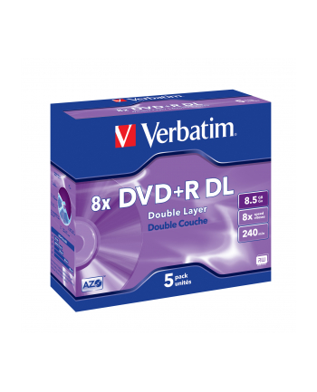 Płytki DVD+R VERBATIM 43541 8.5GB 8X DOUBLE LAYER BOX 5 SZT