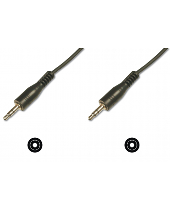 Kabel DIGITUS  AK-510100-025-S (Mini Jack M - Mini Jack M; 2 5m; kolor czarny)