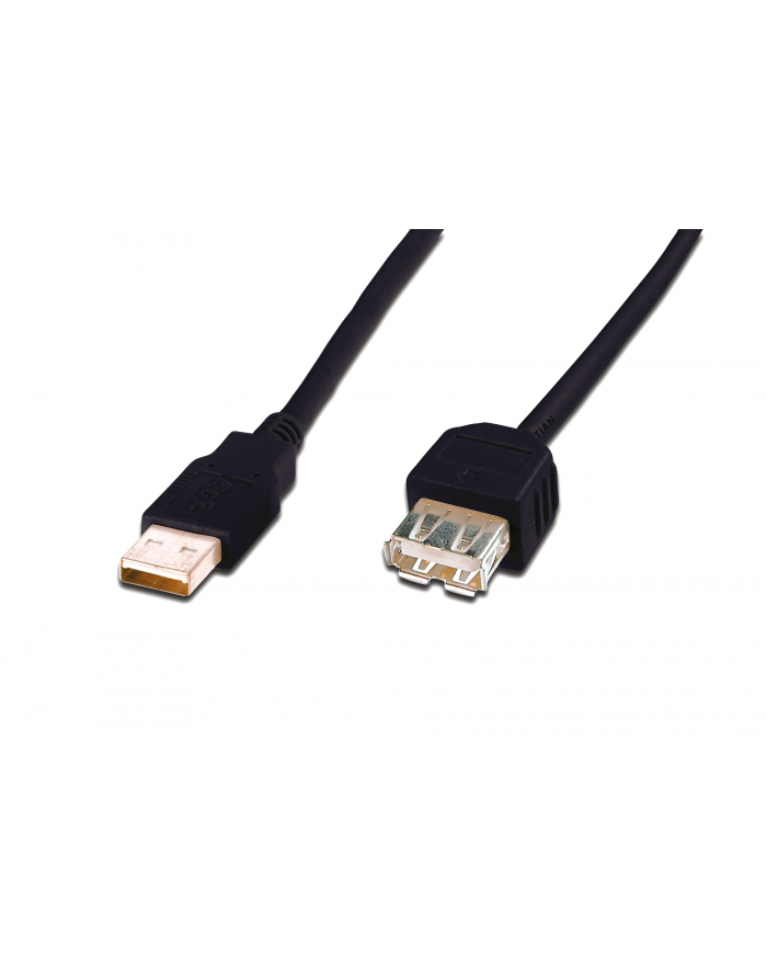 Kabel DIGITUS  DK-300202-018-S (USB 2.0 M - USB 2.0 F; 1 8m; kolor czarny) główny