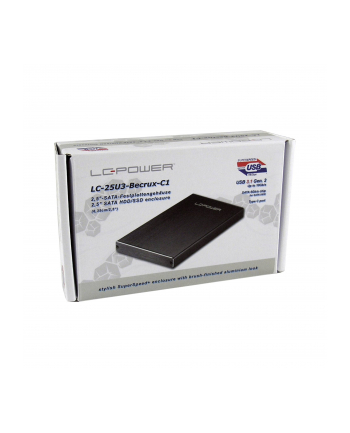 Obudowa do dysku LC-POWER  LC-25U3-Becrux-C1 (2.5 ; USB 3.1; Aluminium; kolor czarny)