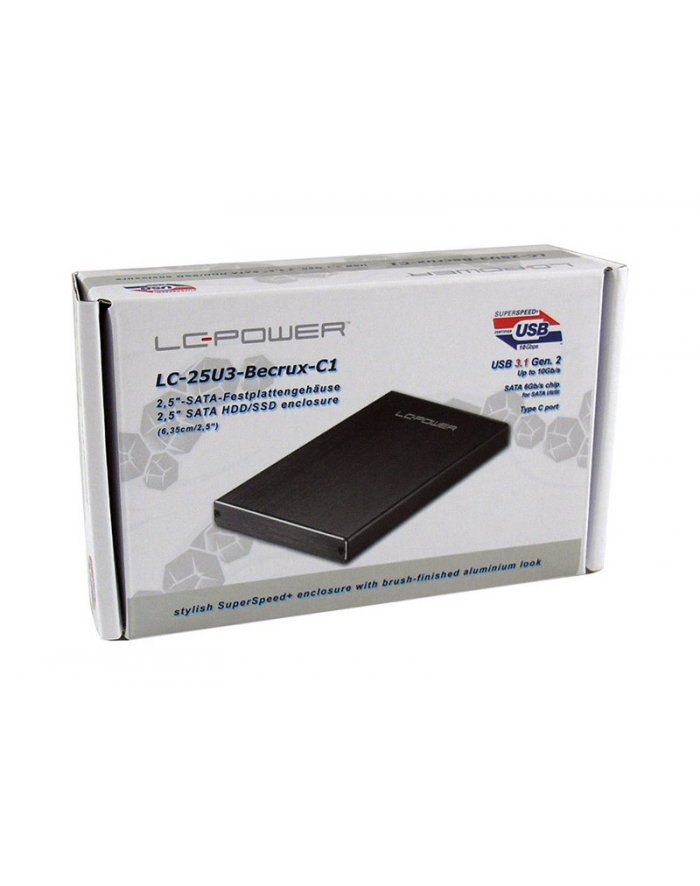 Obudowa do dysku LC-POWER  LC-25U3-Becrux-C1 (2.5 ; USB 3.1; Aluminium; kolor czarny) główny