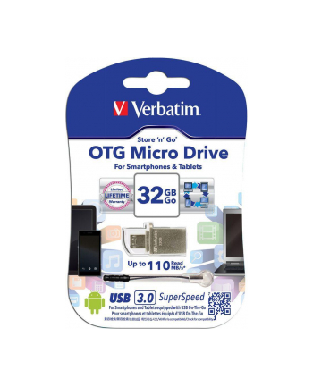 Pendrive Verbatim 49826 (32GB; USB 3.0; kolor srebrny)