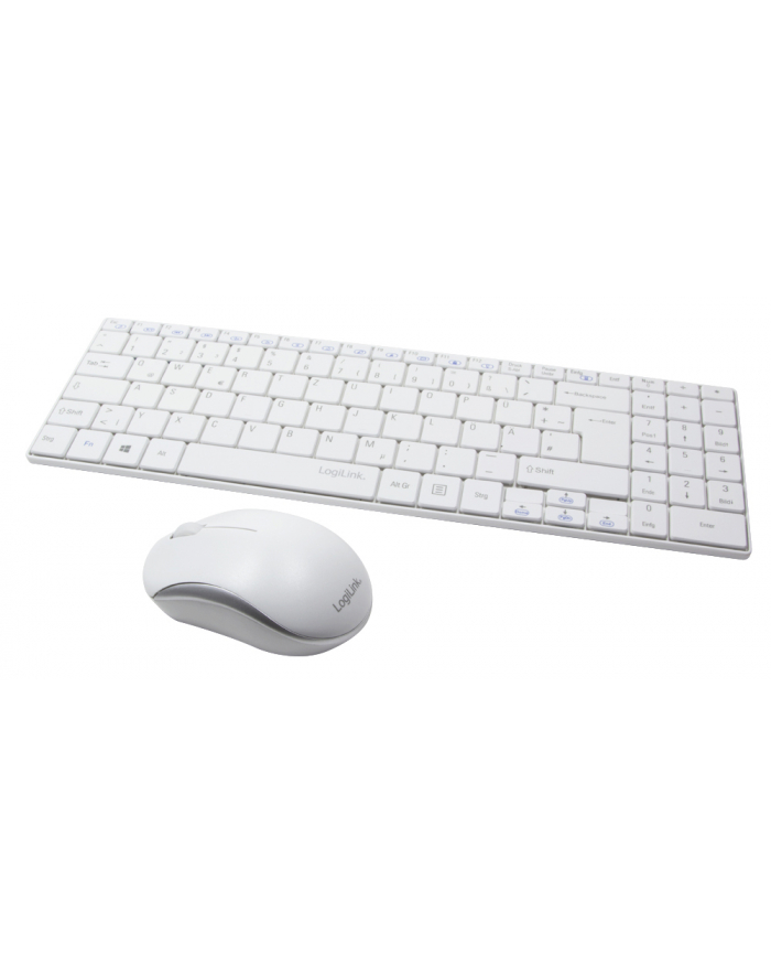 Zestaw klawiatura + mysz LogiLink ID0109 (USB 2.0; kolor biały; optyczna; 1200 DPI) główny