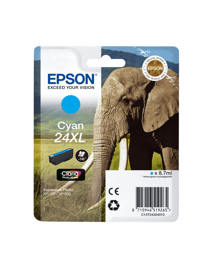 Tusz Epson C13T24324012 (oryginał 24XL; 8 7 ml; niebieski) główny