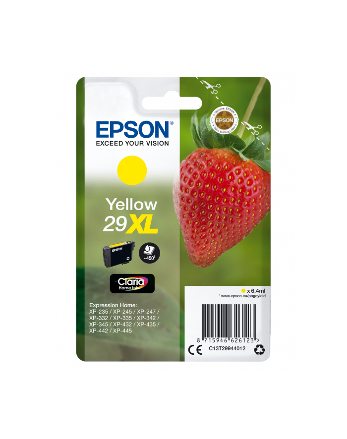 Tusz Epson C13T29944010 (oryginał T2994; 6.4 ml; żółty) główny