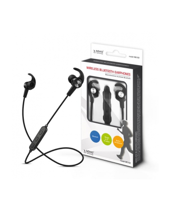 Słuchawki SAVIO WE-02 (dokanałowe  sportowe; bezprzewodowe  Bluetooth; TAK  z wbudowanym mikrofonem; kolor czarny)