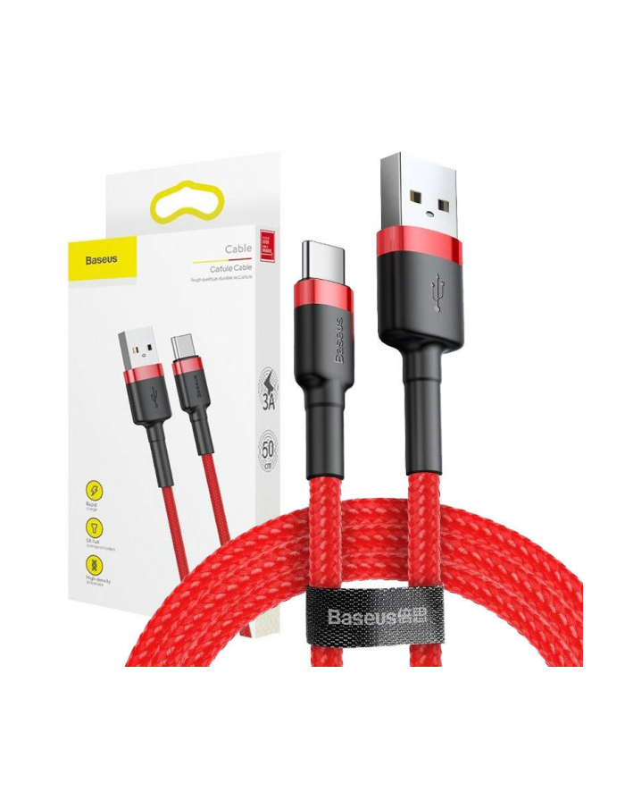 Kabel Baseus Cafule CATKLF-B09 (USB 2.0 - USB typu C ; 1m; kolor czerwony) główny