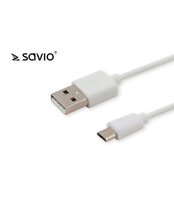 Kabel SAVIO CL-124 (Micro USB - USB 2.0 typu A ; 2m; kolor biały)