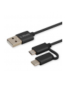 Kabel SAVIO CL-128 (Micro USB typu B  USB 2.0 typu C - USB 2.0 typu A ; 1m; kolor czarny) - nr 2