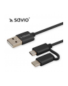 Kabel SAVIO CL-128 (Micro USB typu B  USB 2.0 typu C - USB 2.0 typu A ; 1m; kolor czarny) - nr 4