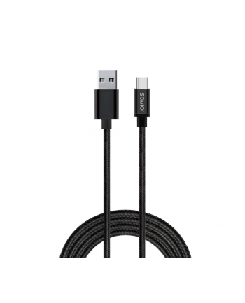 Kabel SAVIO CL-129 (USB 2.0 typu C - USB 2.0 typu A ; 2m; kolor czarny)