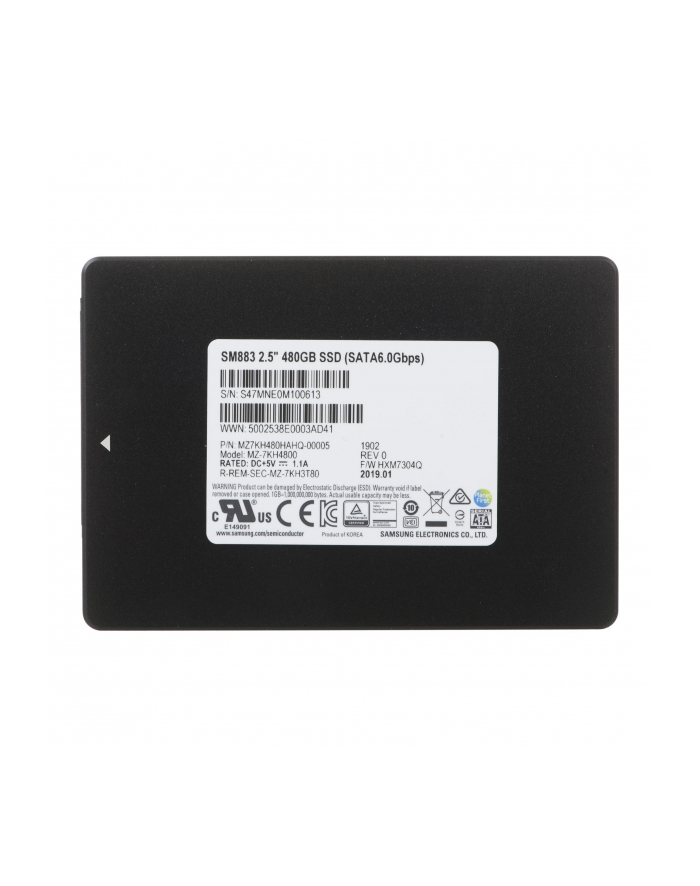 samsung semiconductor SSD SAMSUNG 480GB 2 5  SM883 MZ7KH480HAHQ główny