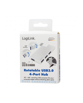 logilink Hub 4xUSB3.0, OTG, srebrny