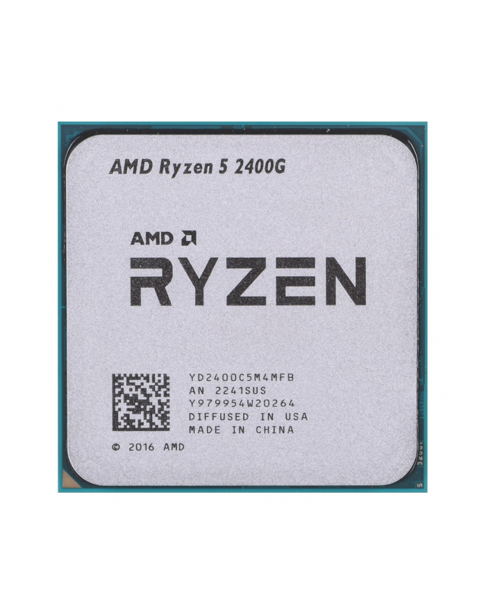 AMD Ryzen 5 2400G - 3.6 GHz - 4 cores - 8 threads - 2 MB cache memory - Socket AM4 - OEM główny