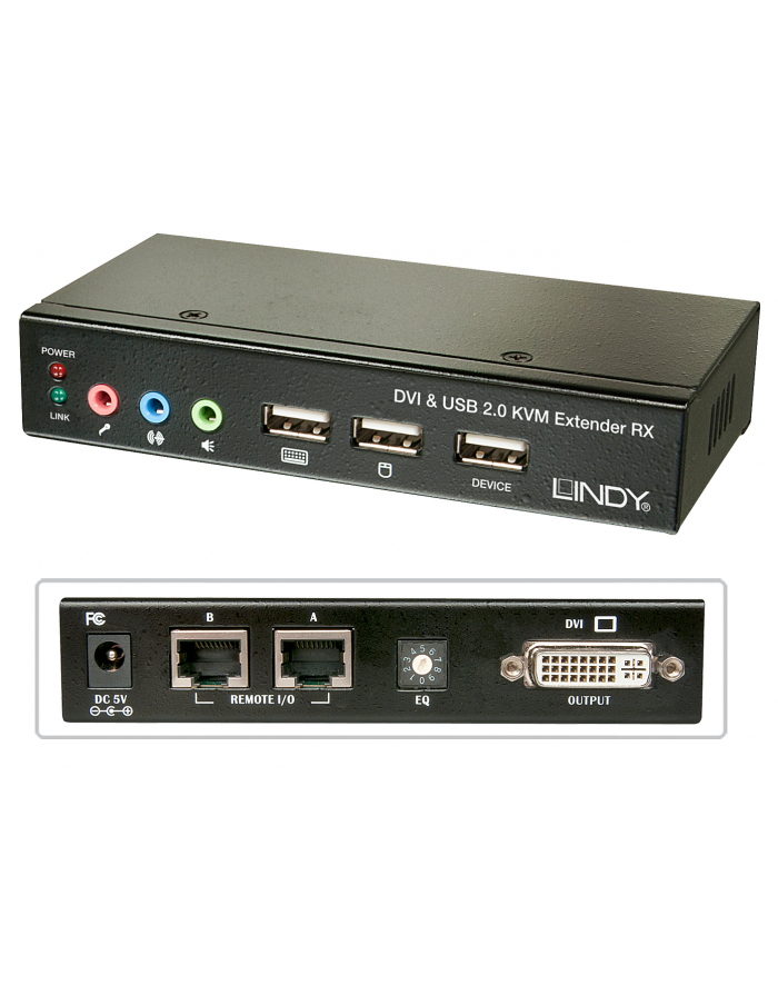 LINDY Cat.5 KVM Extender Classic - KVM / USB Extender - USB - up to 50m (39377) główny