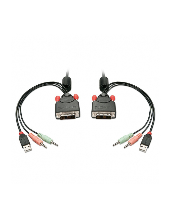 Lindy Compact 2 Port KVM Switch - KVM- /Audio- /USB- Switch - USB - 2 x KVM/Audio/USB - 1 local user - Desktop (42341) główny