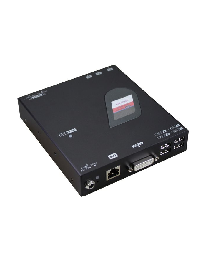 ROLINE KVM Extender over Gigabit Ethernet - DVI - USB - Receiver (RX) 100 m - 30 x 132 x 150 mm (14.01.3045) główny