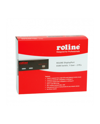 ROLINE Display Port USB 2.0 KVM Switch, 1 User - 2 PC (14.01.3327)