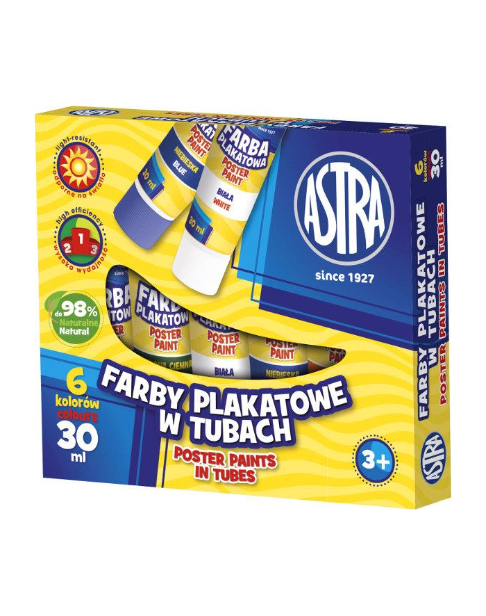 Farby plakatowe 6kol w tubie 30ml ASTRA główny