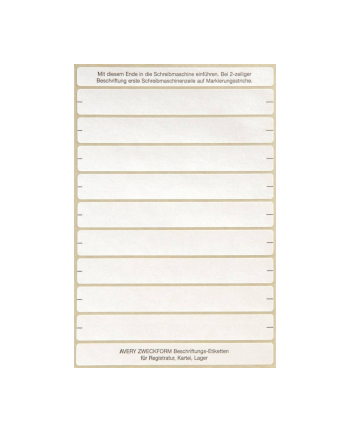 avery zweckform Mini etykiety w arkuszach do opisywania ręcznego, 103 x 13mm, białe, 252 sztuki