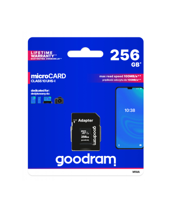goodram Karta microSD 256GB CL10 UHS I + adapter
