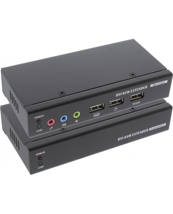 InLine® DVI USB KVM Extender, extension over UTP, with audio, up to 50m (61640)