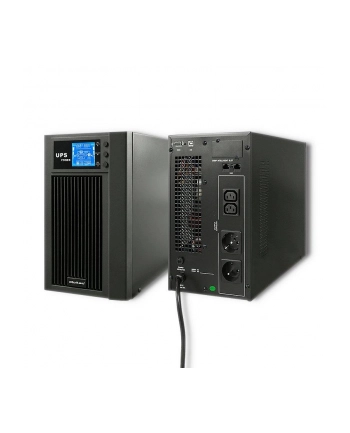 qoltec Zasilacz awaryjny UPS, on-line, czysta fala sinusoidalna, 3KVA, 2.4W, LCD, USB