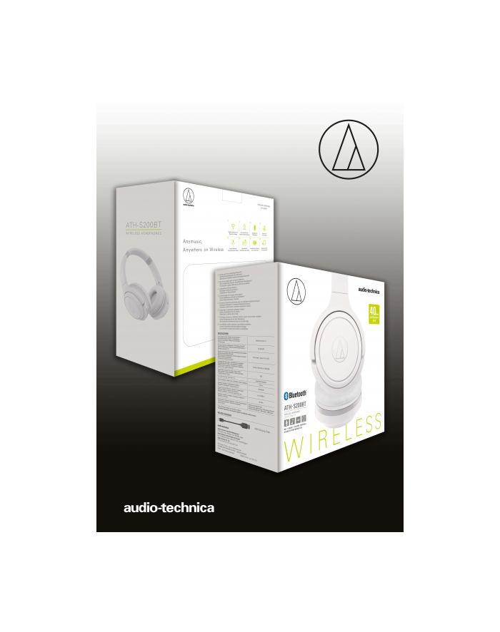 Audio Technica Wireless On-Ear Headphones with Built-in Mic & Controls, White główny