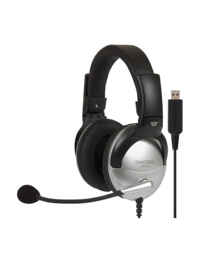 Koss SB45 USB - Full Size, Multimedia w/Mic, Passive NC, USB Plug Silver/Black główny