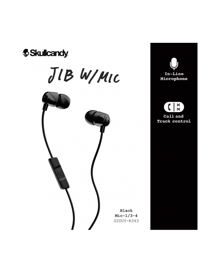 Skullcandy JIB Earbuds With Mic Black główny