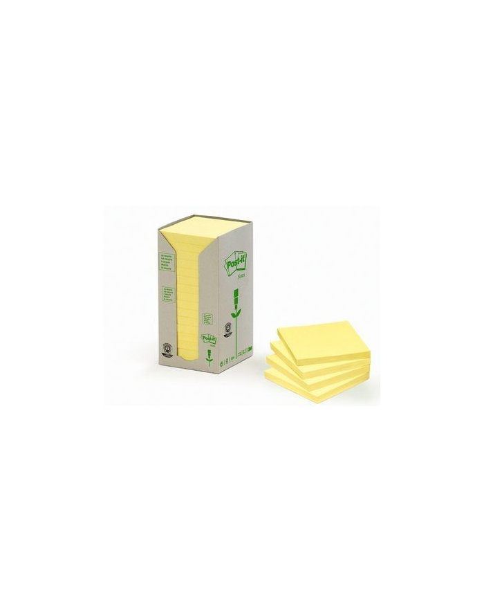 3m Karteczki samoprzylepne Post-it ekologiczne, żółte, 16x100, 76x76mm 6541T główny