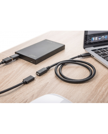 assmann Kabel przedłużający USB 3.1 Gen.2 SuperSpeed+ 10Gbps Typ USB C/USB C M/Ż, PD, czarny 0,7m nr 1